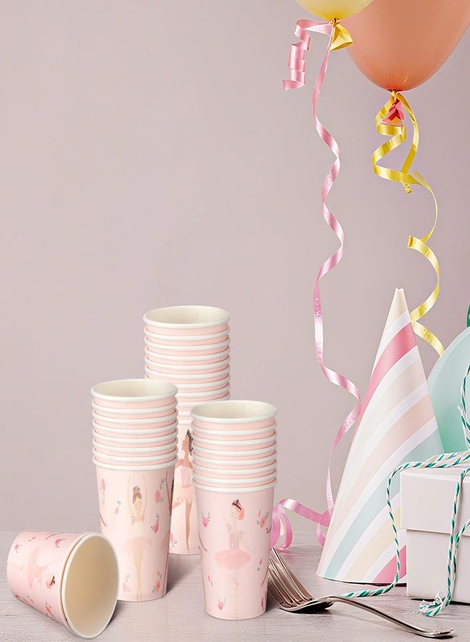 Afarnook 50 Pcs Pink Ballerina Paper Drinking Cups 9 oz Pink Ballet Tutu Dancer Cute Disposable Cups for Ballet Wedding Baby Shower Birthday Ballerina Party Decorations, Beverage, Travel, Picnic - Image 5
